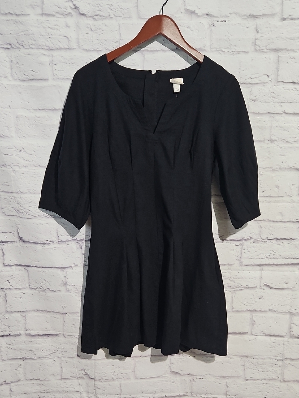 a new day Black Linen Blend Mini Dress
